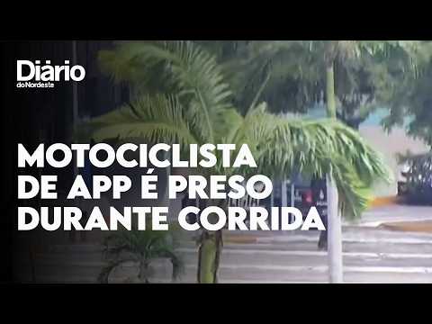 Vídeo: Motociclista por app é preso com moto furtada enquanto transportava passageiro em Fortaleza