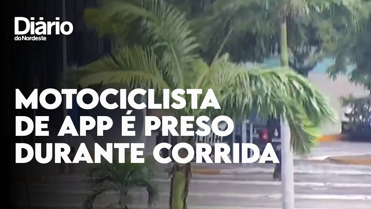 Imagem da notícia Vídeo: Motociclista por app é preso com moto furtada enquanto transportava passageiro em Fortaleza
