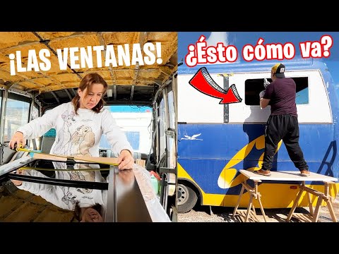 Ponemos las VENTANAS DE nuestra CASA RODANTE // Reformando un AUTOBÚS