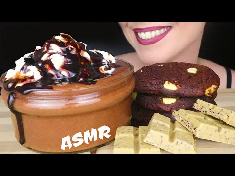 CHOCOLATE SOFT COOKIES, BLUEBERRY CHOCOLATE & CHOCOLATE MOUSSE 🧁 | ASMR Mukbang | Real Eating Sounds