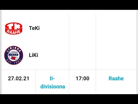TEKI vs LIKI 2. DIVARIA ottelu alkaa kohdasta 30:53