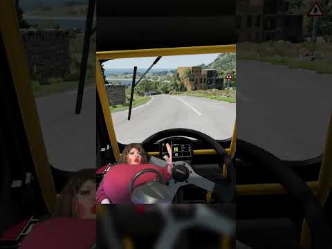 VALORIE DRIVES TINY CAR... #funny #gaming #twitch #meme #shorts  #beamngdrive #cars #racing #satire