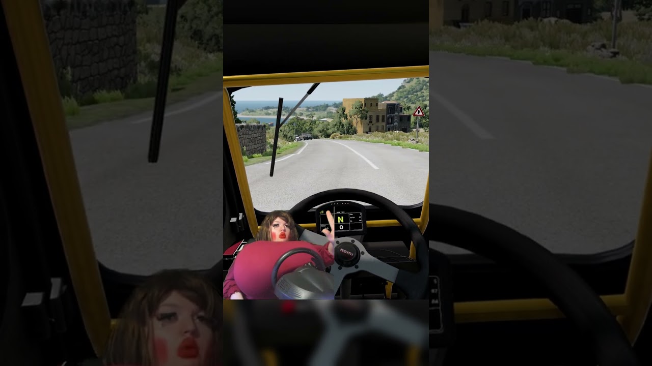 VALORIE DRIVES TINY CAR... #funny #gaming #twitch #meme #shorts  #beamngdrive #cars #racing #satire