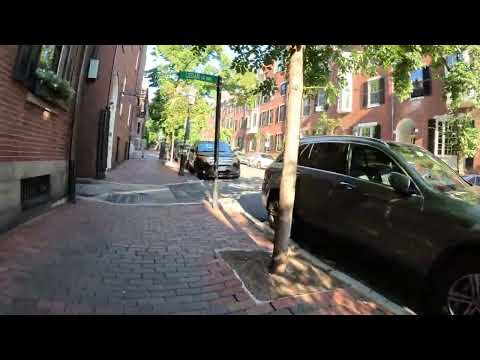 #walkingtour #walking Beacon Hill Neighborhood Boston Massachusetts - a walk down a quiet street