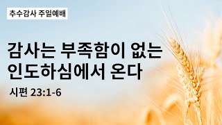 추수감사 주일예배 | 감사는 부족함이 없는 인도하심에서 온다 | 시편 23:1-6