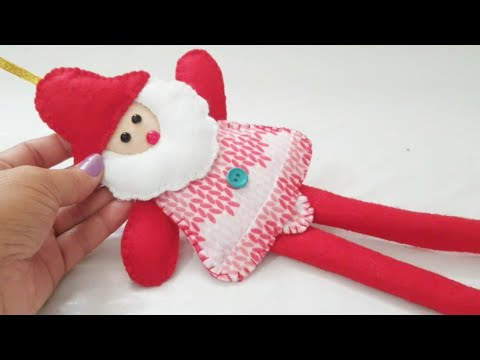 papai Noel pernudo em feltro/Enfeite de Natal com molde, Diy com Cris Pinheiro