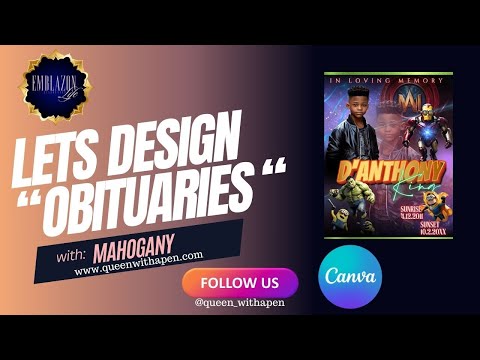 Marvel Themed Obituary Tutorial Using Canva Tutorial Obituaries