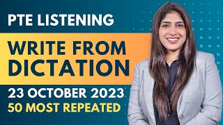 PTE Write From Dictation | 23 October 2023 Exam Predictions | Pearson Language Test