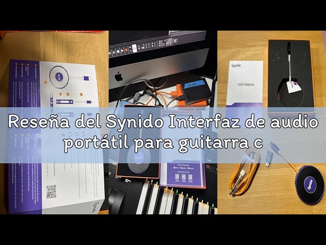 Vídeo relacionado con Synido Interfaz de audio portátil para guitarra con USB-C 24 bits, mini interfaz 48 kHz para grabar y transmitir música con entrada de instrumento y monitoreo de auriculares