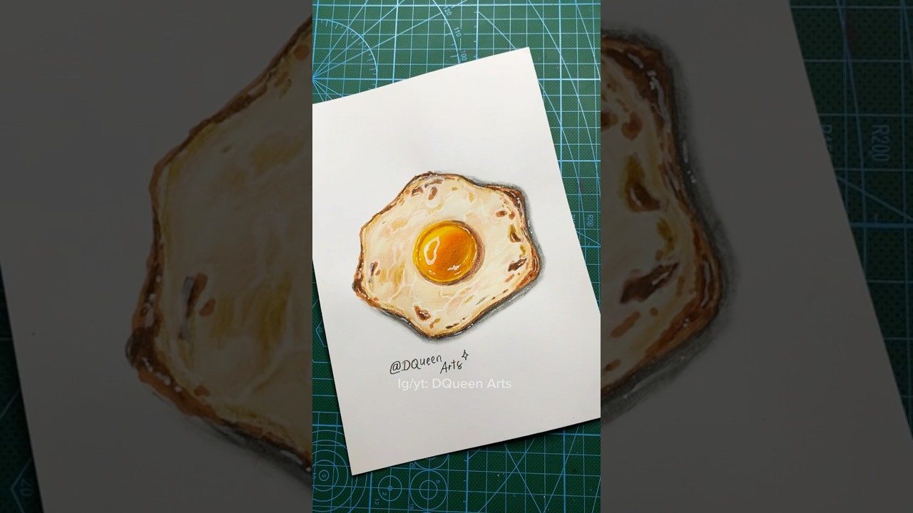 How to draw a realistic fried egg for BEGINNERS 🍳 #art #drawing #drawingtutorial #howtodraw
