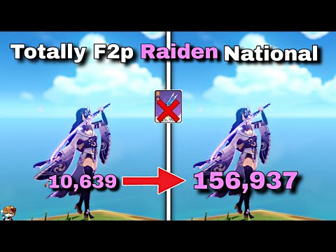 TOTALLY F2P RAIDEN NATIONAL [ full team build ] | Genshin impact