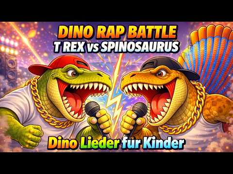 Dino Rap 🦖T Rex vs Spinosaurus Battle Rap 🎤 Dino Lieder für Kinder 🎶 Das ultimative Dino-Duell! ⚡
