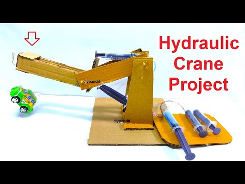 hydraulic crane working model for science fair exhibition project DIY at home howtofunda