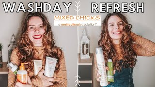 ONE BRAND WASHDAY Mixed Chicks FULL Washday and THOROUGH REVIEW on 2A/2B/2C Wavy Hair