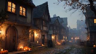 Celtic Spirit of Halloween Night | Traditional Medieval Celtic Music and Festive Village Scene