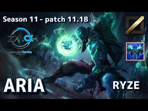 【韓国サーバー/GM】DFM Aria ライズ(Ryze) VS グレイブス(Graves) MID - Patch11.18 KR Ranked【LoL】