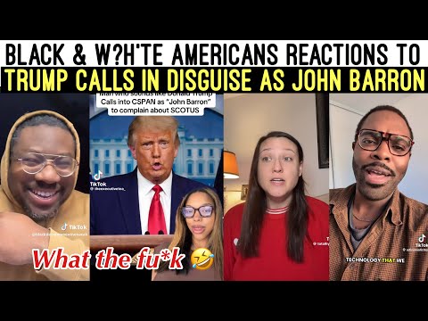 BL🖤CK & W?H’TE AMERICANS HILARIOUS 🤣 REACTIONS TO TŘÛMP CALLS IN, DISGUISE AS JOHN BARRON