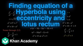 Equation of a hyperbola using eccentricity and latus rectum[Hinglish]|Conic sections |Grade 11 |Math