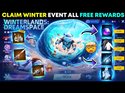 Claim Winter Event All Free Rewards 😍 - FreeFire Nepal Server ? FreeFire New Event Today