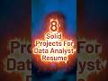 8 Projects For Your Data Analyst Resume ️ Codebasics Shorts Dataanalysis Data Dataanalytics