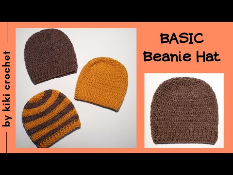 How to Crochet the Basic Beanie Hat - Suitable for Men, Women, Children + Chart for All Sizes