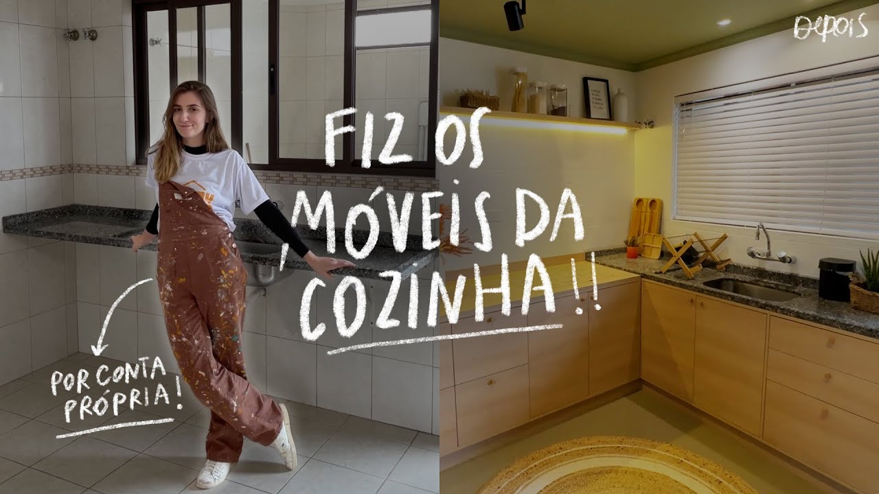 FAZENDO OS MÓVEIS DA COZINHA POR CONTA PRÓPRIA | PROCESSO COMPLETO | JHENNY KELLER