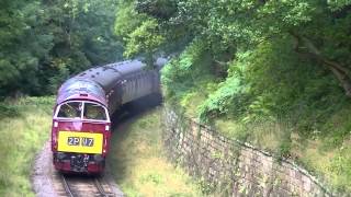 preview picture of video 'British Railways D1062 powering around Beck Hole on the North Yorkshire Moors Railway'