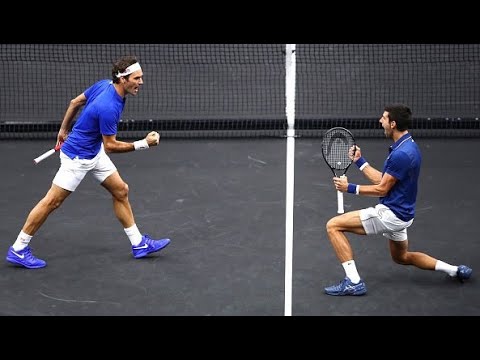 Federer/Djokovic vs Sock/Anderson - Laver Cup 2018 (Highlights)