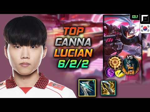 Canna Top Lucian Build Galeforce Press the Attack - Lucian Top vs Olaf - LOL KR 13.1