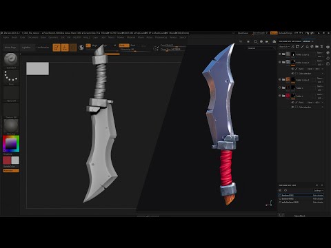 Sculpting and Texturing Dagger for the character - Zbrush , Substance Painter