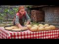 Making Flatbread And Chicken Over Open Fire Village Style Outdoor Cooking
