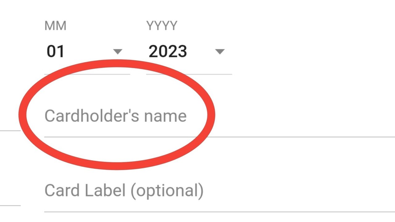 Where is the cardholder's name located?