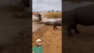 Rinoceronte acertou o jacaré de jeito 😱