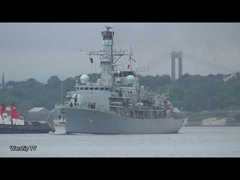 HMS WESTMINSTER F237 DEPARTS DEVONPORT NAVAL BASE AT NORTH CORNER PONTOON - 21st August 2021