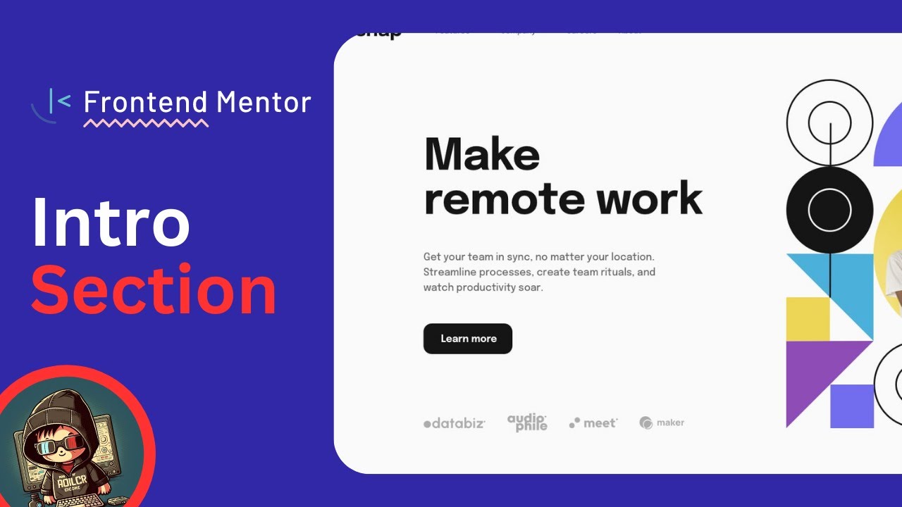Intro section with dropdown navigation - Frontend Mentor - HTML CSS JAVASCRIPT