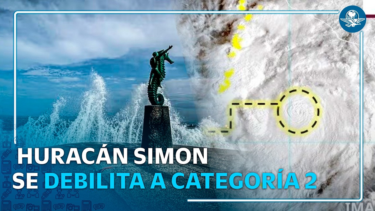 Huracán Simon se degrada a categoría 2; continúa la vigilancia en costas del Pacífico