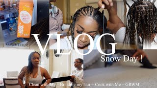 VLOG: BRAIDING MY HAIR |  COOK  WITH ME |  APPLIED  A WAIST TRAINER  AND CLEANED