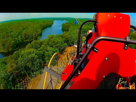 Back row point of view footage of Jersey Devil Coaster