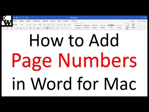 How to Add Page Numbers in Word for Mac Video