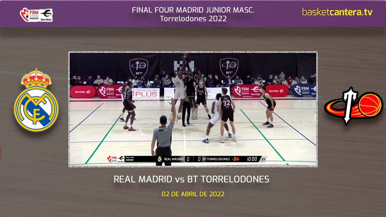 F4 Junior REAL MADRID vs B TORRELODONES.- Semifinal F4 Junior Masc. Madrid 2022 #BasketCantera.TV