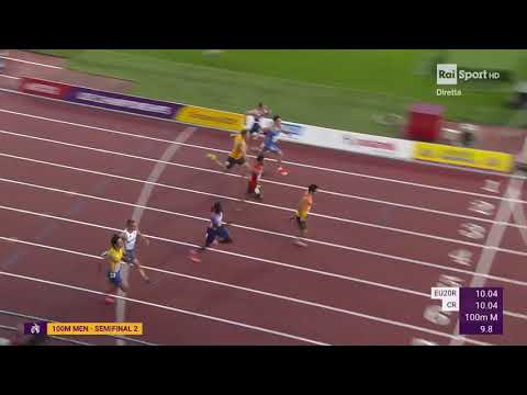 Europei U20 2025 Tampere - Semifinale 100m M - Daniele Orlando in finale