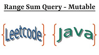 YouTube video 'Leetcode Question 307 "Range Sum Query - Mutable" in Java'