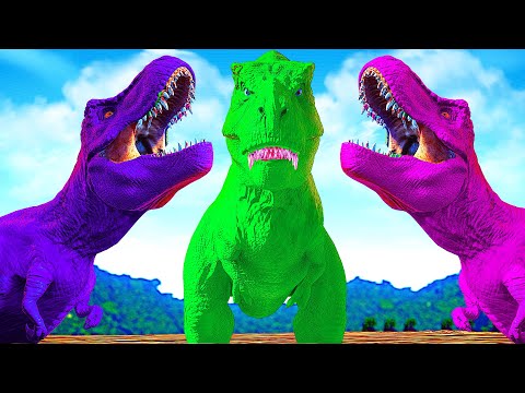T Rex Vs Big Dino Fight Spiderman,Venom,Velociraptor   Jurassic World Evolution Dinosaurs Battle
