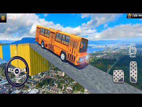 Impossible Bus Driving Crazy Stunt Driving Simulator 2023 #3 - Gadi wala game - AndroidGameplay