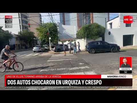 FUERTE CHOQUE entre dos vehículos en Crespo y Urquiza