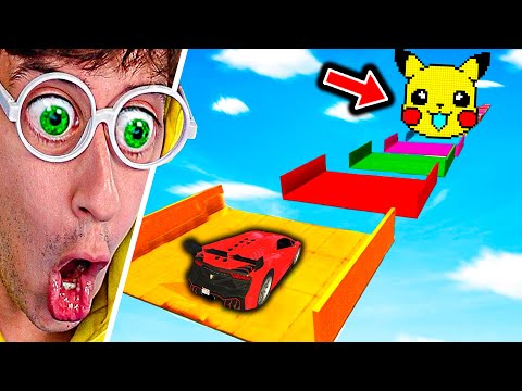 MEGA RAMPA de PIKACHU imposible😰!!! (Carrera Pokémon vs Hermano ) - GTA 5 Cara a Cara TEKENDO