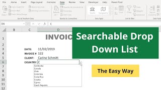 Download the video "Searchable Drop-Down List in Excel - The Easy Way"