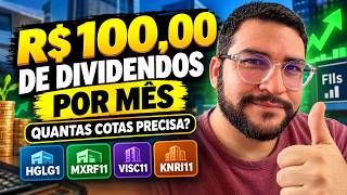 QUANTAS COTAS PARA RECEBER R$ 100,00 POR MÊS