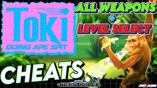 Toki: Going Ape Spit - All Weapons + Level Skip Cheats #toki #megadrive #cheats 