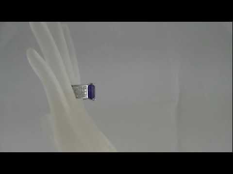 Stunning 6.67ct Tanzanite 2.35cts Princess Cut Diamond Cocktail Ring 18k Gold eBay item 120724340268